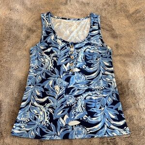Lilly Pulitzer Tank Top with gold buttons
